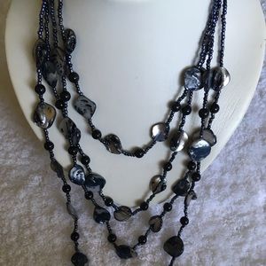 ✨NEW✨Black Mother of Pearl Layered Necklace